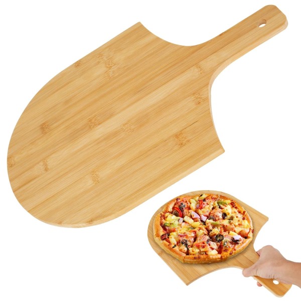 LSCSJUNS 2Pcs 12 Inch Bamboo Wood Pizza Peel for Bread