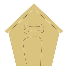 Dog House Design by Lines Cutout Unfinished Wood Pets Home Everyday Décor Dog Lover Door Hanger MDF Shape Canvas Style 3 Art 1 (24")