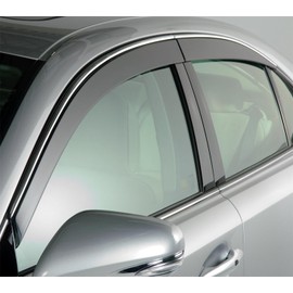 Auto Ventshade [AVS] Low Profile Rain Guards for 2022-2025 Honda Civic | Window Vent Visors, 4 pcs. - Smoke w/Chrome Trim | 794055