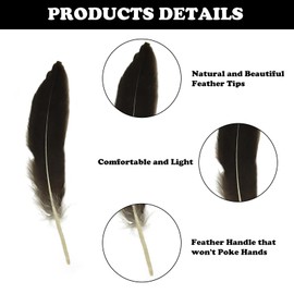 24Pcs Four Natural Spotted Feathers, Feathers Supplies for Crafting, Feather Guinea Fowl Wing Feather for Crafts Pheasant Feathers Long, Hat Feathers for Making Hats and Clothing 6-8 Inches
