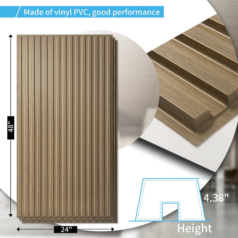 Art3d 12-Pack Slat Design 3D Wall Panels for Interior Wall