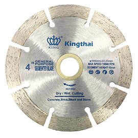 Kingthai 4 Inch Wet Dry Segmented Cutting Concrete Diamond Saw Blade for Masonry with 7/8-5/8 Inch Arbor