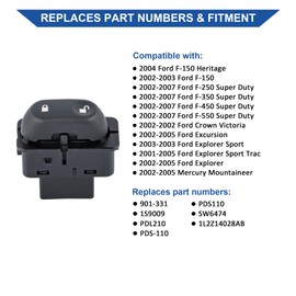 Obaee Power Door Lock Switch for 2001-2007 Ford F-Series 901-331 1S9009