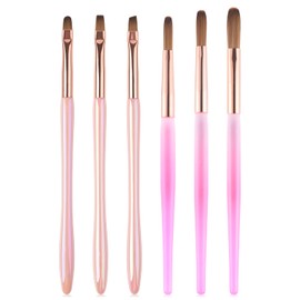 KADS Gel Nail Art Brush Set 6Pcs Oval Flat Clean Up Nail Art Design Pen Painting Tools Nail Sculpting Building Brush for Manicure Nail Extension Gel Brush for Nail Salon & Home DIY Use