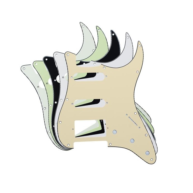 ROZILO 11 Hole Aged Pearl Strat HSS Pickguard Guitar BackPlate
