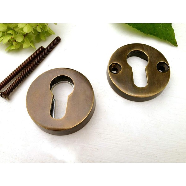 Antikas - Brass Security Rosette PZ Fittings Antique Style Lock