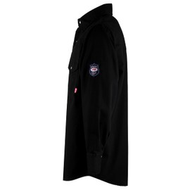 BOCOMAL FR Flame Resistant Shirts Fire Retardant Welding Shirts Snaps Fastener NFPA2112 7.5oz Black Men's Welder Shirt