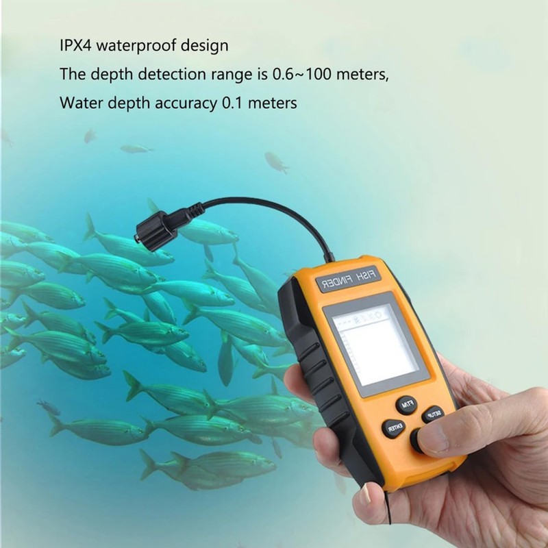 100M Sonar Fish Finders 45 Degrees Sonar Coverage Echo Sounder