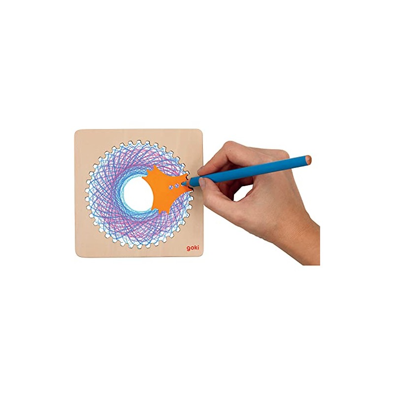 Goki Spirograph, Wood, 6 Pieces, 13 x 13 x 0.5