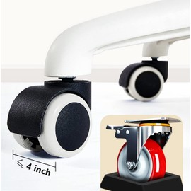 Fireosma Bed Stopper and Furniture Stopper - Black Design Castor Cups fit All Furniture, Sofa, Bed Wheels - Made of Solid TPU to Prevent Scratching - Easy to Remove (Set of 8)