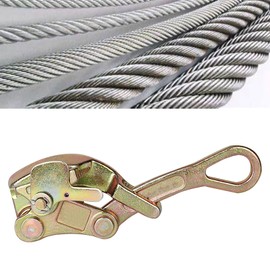 Wire Rope Grips, Steel Rope Jaw Puller 1T High Hardness Cable Wire Rope Grip Wire Clamp Tensioner for Construction