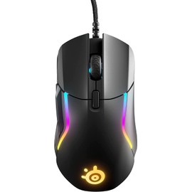 SteelSeries Wired Ultra Lightweight IP54 Waterproof and Dustproof SuperMesh Cable 10 Zone RGB Illumination Gaming Mouse Rival 5 62551