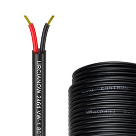 100FT 24 Gauge 2 Conductor Electrical Wire UL2464 Core Cable 24 AWG Electrical Wire OD:4.6mm Stranded PVC Cord Tinned Copper Wire 24/2 AWG Cable100FT