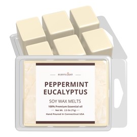 Peppermint Eucalyptus Essential Oil Wax Melts | 3 Packs (7.5 Oz; 18 Cubes) | Aromatherapy for The Home | All-Natural Soy Wax | Highly Scented | Great Gift (3 X 2.5 oz) (Peppermint Eucalyptus)