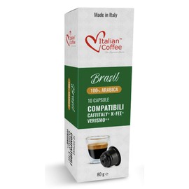 ITALIAN COFFEE FOR ESPRESSO LOVERS Italian Coffee capsules compatible with Verismo, CBTL, Caffitaly, K-fee systems (80 pods BRAZIL blend)
