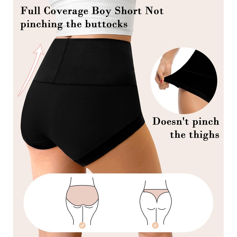 OLIKEME Cotton High Waisted Womens Underwear Soft Stretch Breathable Full