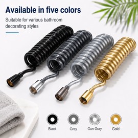 Retractable Shower Hose for Bathroom Use – Flexible Spiral Design with 1/2 Inch Connections for Shower, Bidet & Toilet