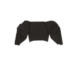 TOCCIN X RTR RTR Design Collective Bow Sleeve Crop Top, Black, 2