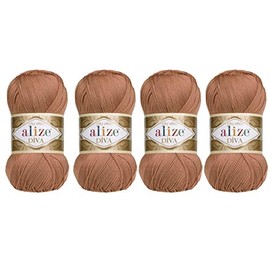 4 Balls Hand Knitting Yarn 100% Microfiber Acrylic Yarn Alize Diva Silk Effect Thread Crochet Art Lace Craft Lot of 4 skeins 400gr 1532yds (261)