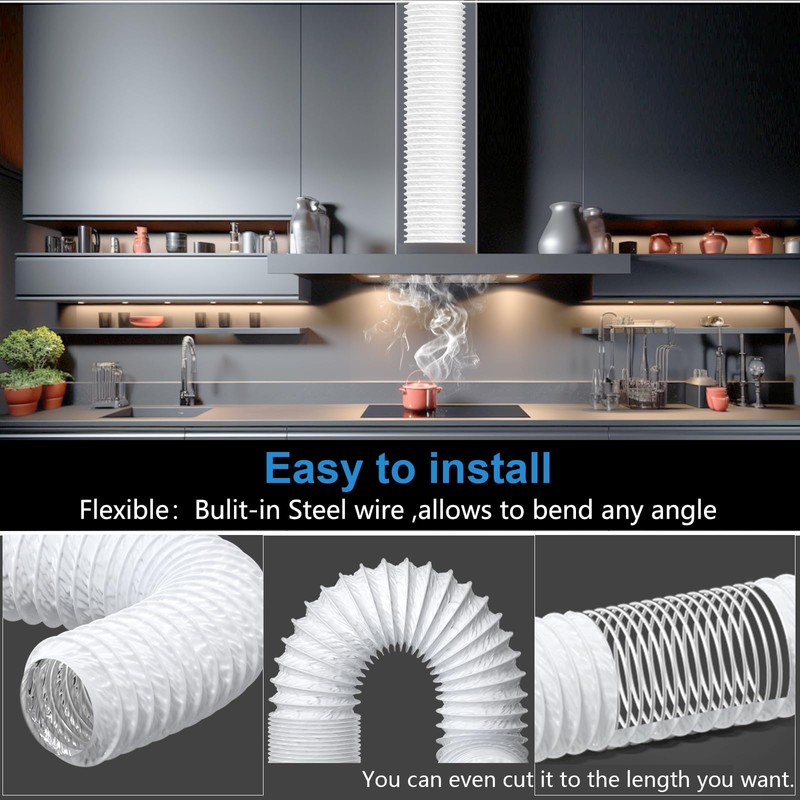Hon&Guan 3 Inch Dryer Vent Hose 16 FT, Flexible PVC