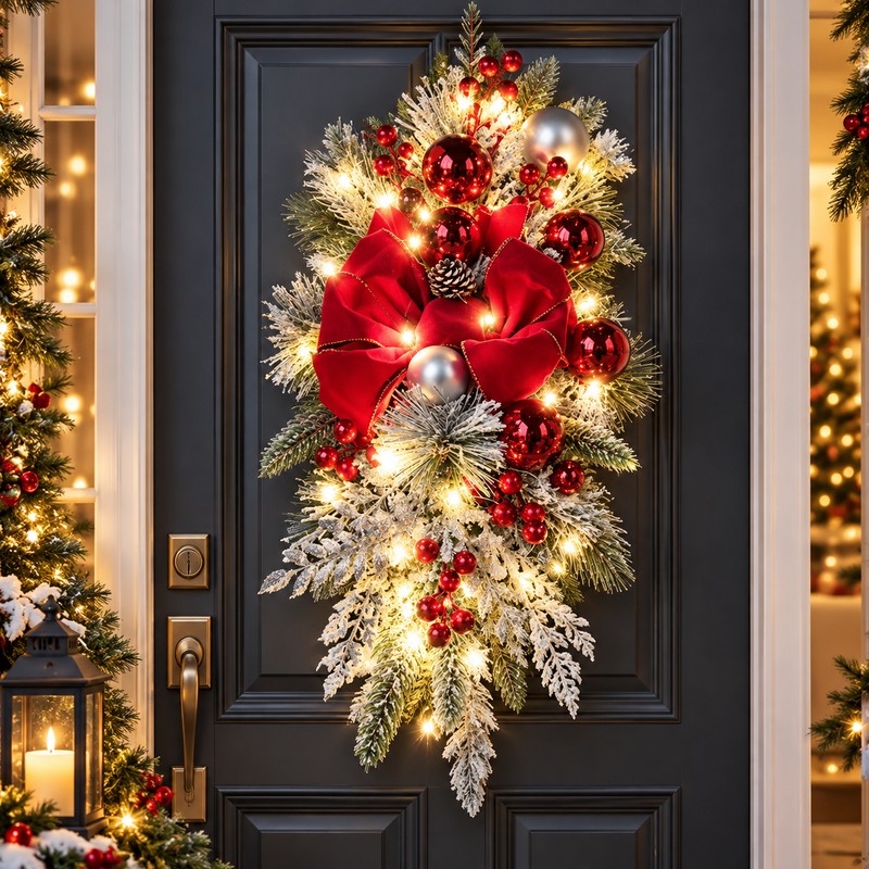 Christmas Wreath for Holiday Décor – Festive Greenery with Optional