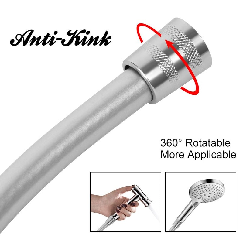 OSDUE Shower Hose, 1.5m PVC Universal Shower Pipe Anti-Kink, Standard
