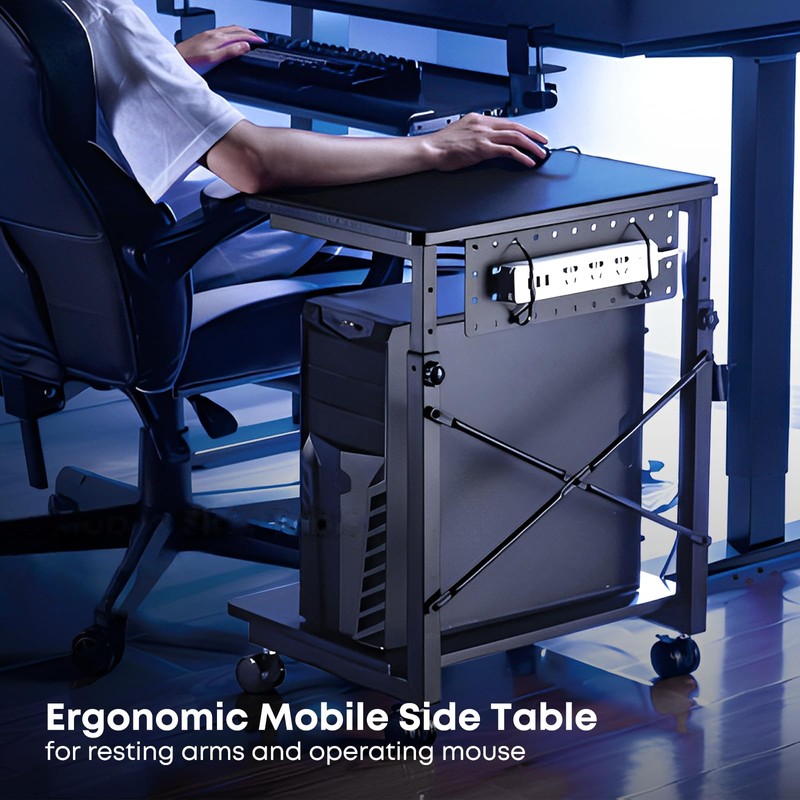 PUTORSEN Height Adjustable Computer Tower Stand - 2-Tier ATX-Case PC