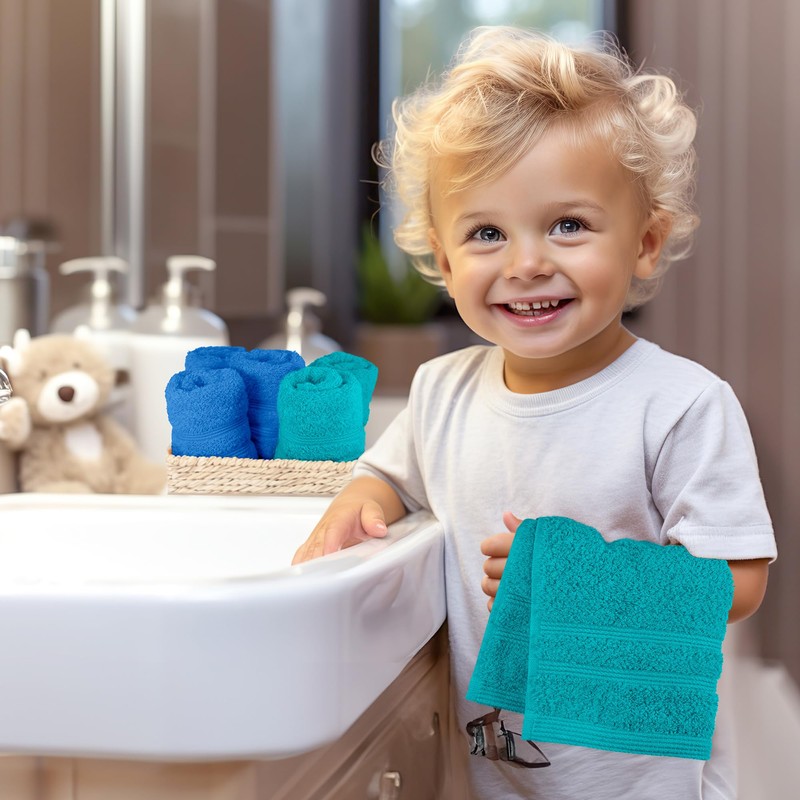 Lashuma Small Guest Towels Green 30 x 30 cm 6-Piece