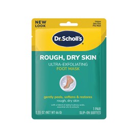 Dr. Scholl's Ultra Exfoliating Foot Mask Gently Peels & Softens, 1 Pair Slip-on Booties Foot Mask 1.55 oz