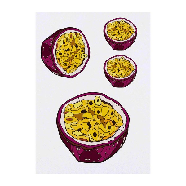 Azeeda 4 x 'Halbierte Passionsfrucht' Temporäre Tattoos - Wasserfest, Hautfreundlich