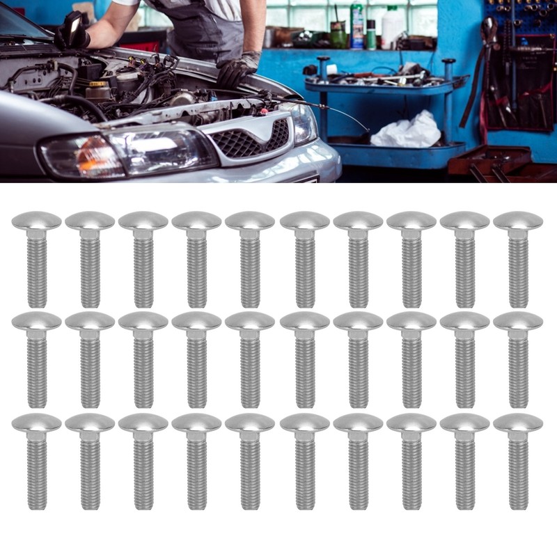 30Pcs M8x1.25 Screw Bolt A2 Stainless Steel Cup Square Coarse