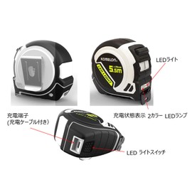 Komelon 2555 KMC-93L Convex with LED Light, Tape Width 1.0 inches (25 mm), Tape Length 1.2 ft (5.5 m)