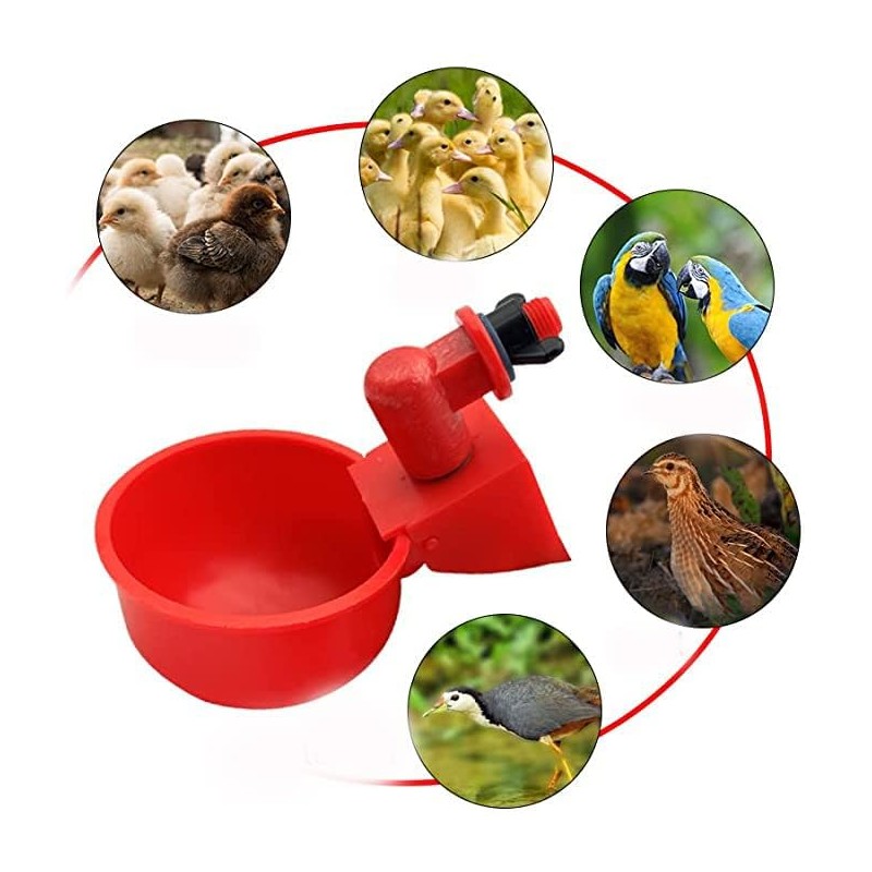 3Pcs Automatic Poultry Waterer 3/8 Inch Thread Filling Waterer Cups