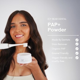 ICY Bear Pap+ Teeth Whitening Powder - Pap+ - Safe for Enamel and Gums - Promoting Healthier Gums and Brighter Teeth.