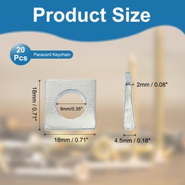 PATIKIL M8 Beveled Square Washers, 20 Pcs Thickness 2 to 4.7mm Heavy Duty Galvanized Wedge Washers in Plain Carbon Steel for Shim Leveling Fastener Hardware, White