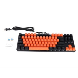 Mechanical Keyboard Blue Switch TwoTone Keycap Sweat Proof Portable 87 Keys Gaming Keyboard for Computer