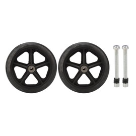 2pcs Replacement Wheel Professional Black Safe PU Front Wheel Accessory for Electric Wheelchair
