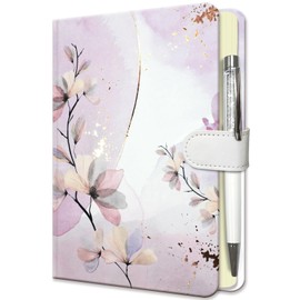 Journal for Girls with Pen, 19x13.5cm Hardcover Notebook 192 Lined Pages Small Notebook Set Diary for Kids Teenage Women Writing Note Taking Gift (Floral)