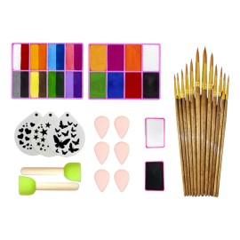 Colibrix Maquillaje Corporal Base Agua Kit Con Pinceles Pro