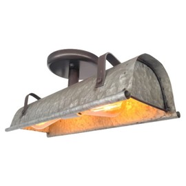 thelampgoods Rustic Galvanized Ceiling Light Fixture - Farmhouse Lighting Kitchen Antique Bathroom Industrial Vintage Chandelier Flush Mount Cabin Metal