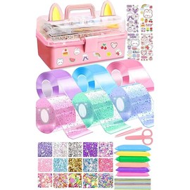 6 PCS Nano Tape Bubble Bubbles Kit for Kids with Box, Nano Tape Squishy Maker Making Kit, Step by Step Guide for Beginner