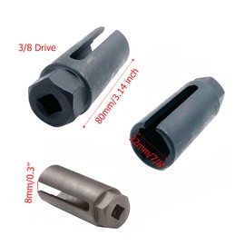 2Pcs O2 Sensor Sockets,3/8 Inches Drive by 7/8 Inches (22mm) O2 Sensor Socket for Various Vehicles O2 Removal and Installation