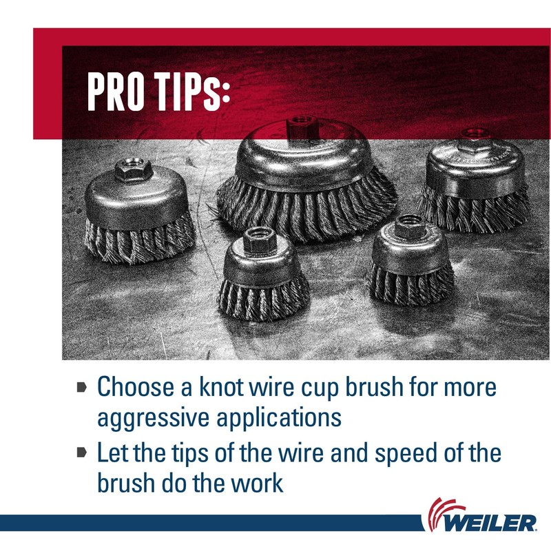 Weiler 13286 2-3/4" Single Row Knot Wire Cup Brush, .020"