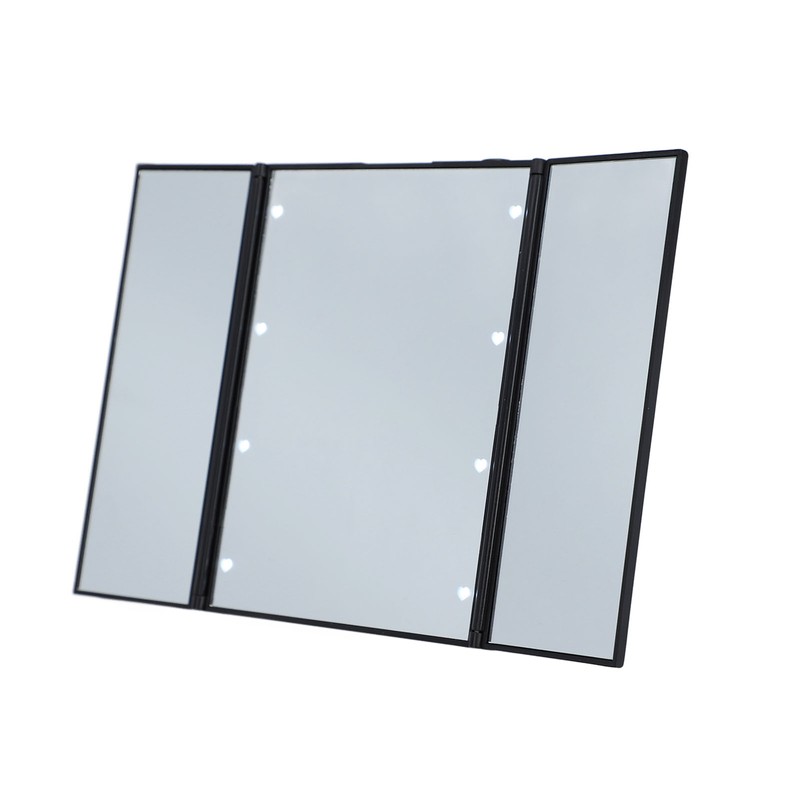 3 Folds Lighted Vanity Makeup Mirror LED Light Table Mirror