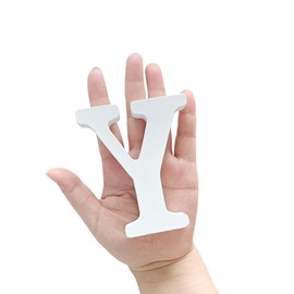 White Wood Marquee Letters, 4 Inch Unfinished Wooden Alphabet for Crafts, Wall Decor, Home and Party Projects (Y)