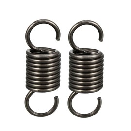sourcing map Pack of 2 tension spring wire diameter 0.098 inches, of 0.79 inches, free length 2.36 inches, spring steel, small double hook, tension spring