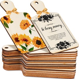 Suzile 36 Pcs Mini Wooden Cutting Board with Handle, Unfinished Small Wooden Chopping Board Paddle Board Craft for DIY Painting Kitchen Cooking Decoration, 5.1x2.8 Inch