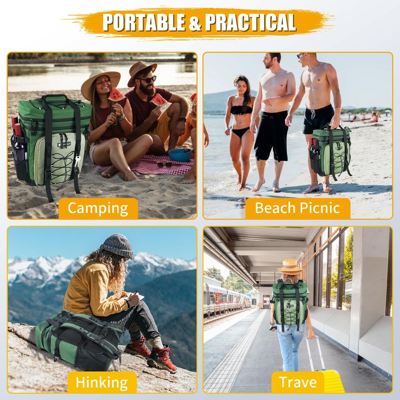 Backpack Cooler - AYAMAYA Upgrade Leakproof Cooler Backpack with Padded