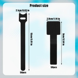 BOXOB 100 Stück Kabelbinder, Schwarz Selbstklebend Klett Kabelbänder Einfach zu Verwenden Kabelmanagement für den Einsatz im Haushalt in der Küche Oder im Büro