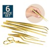 O'Creme Set of Culinary Tweezer Tongs Offset, Straight and Curved,